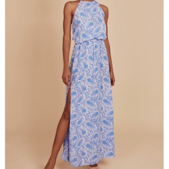 NWT Show Me Your Mumu Heather Halter Maxi Dress - in Sea Breeze - Picture 3 of 16